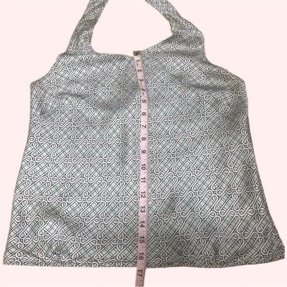 Winter & Miggs Silk Halter Blouse with Bow Back – Geometric Print, Open Back - Picture 7 of 11